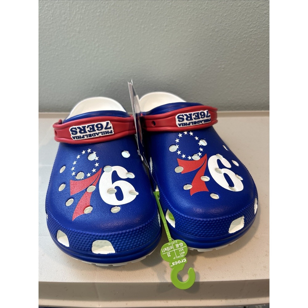 Crocs NBA Philadelphia 76ers Classic Clogs Mens Size 11 Blue 208901-100 NEW
